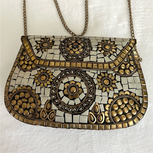 Antik Kraft Tile Mosaic Purse With Detachable Crossbody Chain - Picture 3 of 9